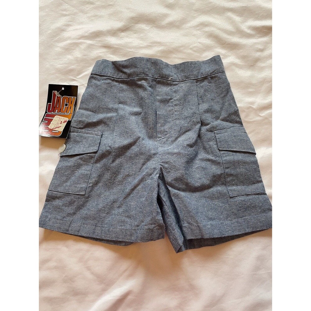 Jack Tar VTG Boys Size 3 T Blue Chambray Pocket Shorts New Old Stock Made in USA